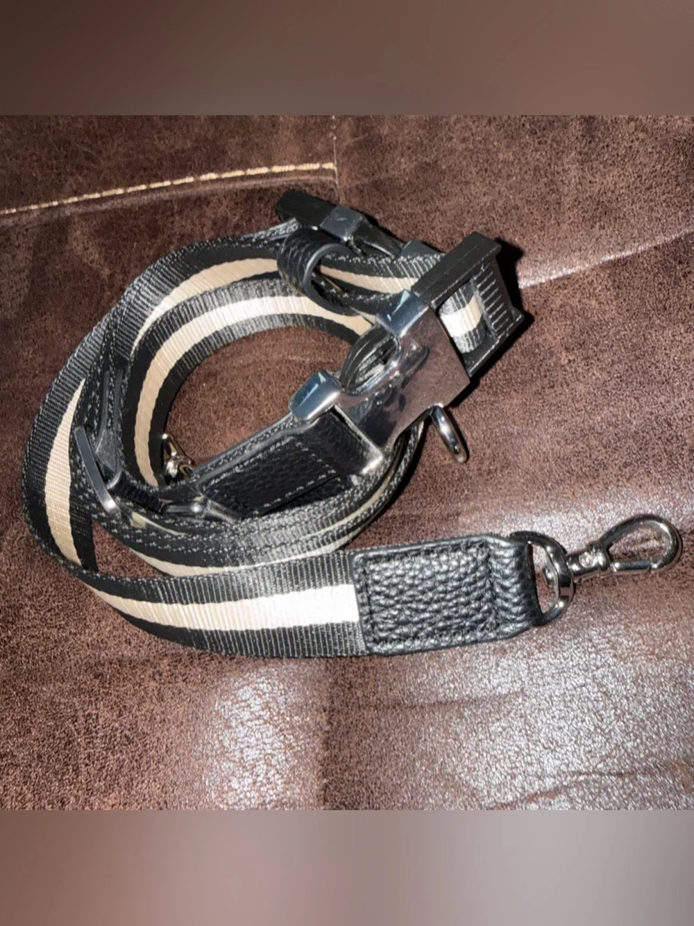 Bandolier Brooke Canvas Crossbody Replacement Strap Only - Black/White Striped